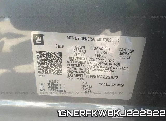 1GNERFKW8KJ222922 фото 10