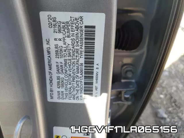 1HGCV1F17LA065156 фото 2