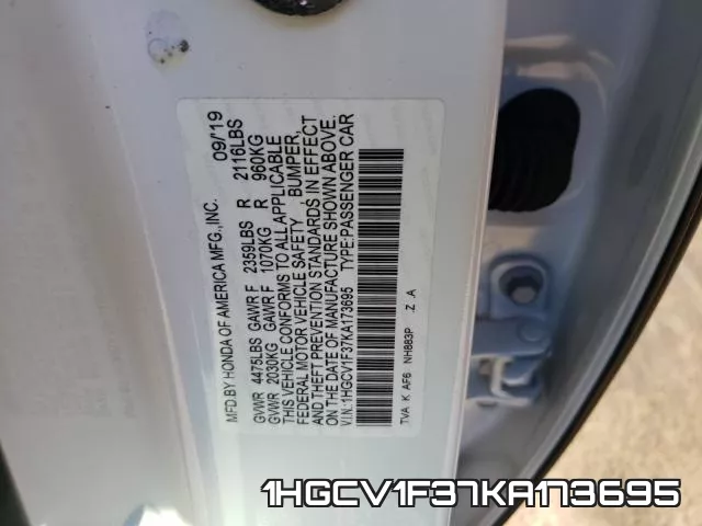 1HGCV1F37KA173695 фото 2