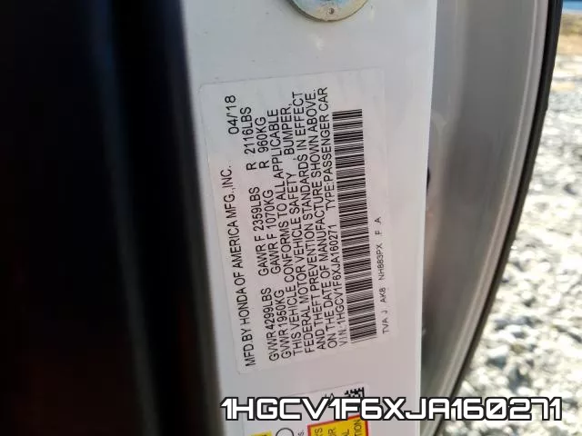 1HGCV1F6XJA160271 фото 2
