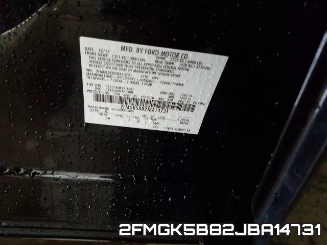 2FMGK5B82JBA14731 фото 2