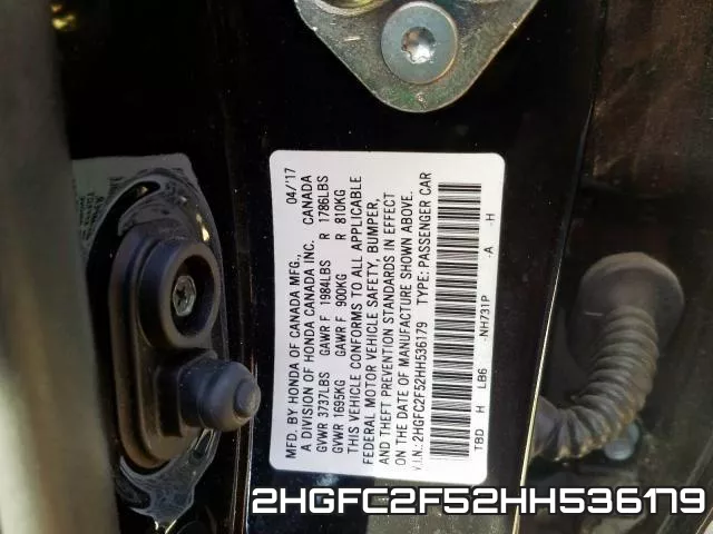 2HGFC2F52HH536179 фото 2
