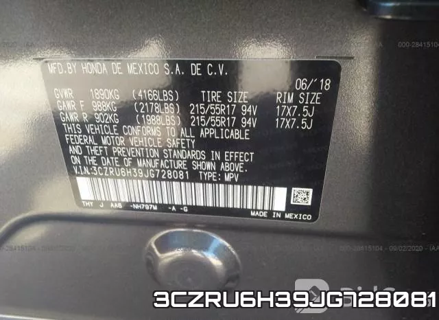 3CZRU6H39JG728081 фото 10