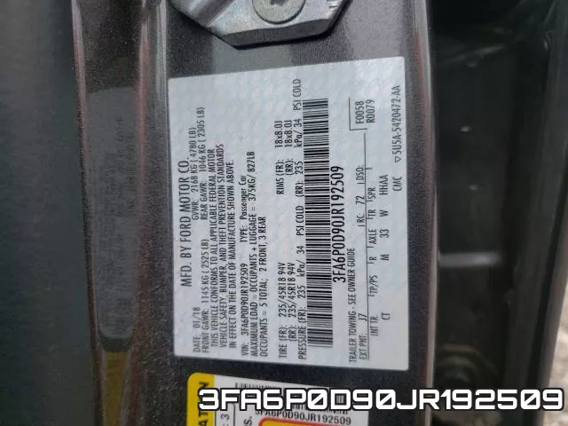 3FA6P0D90JR192509 фото 2