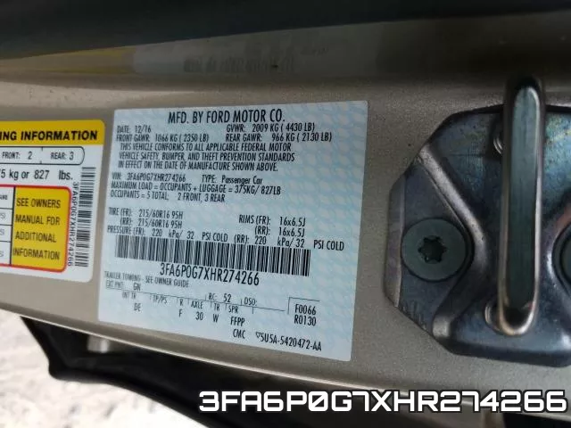 3FA6P0G7XHR274266 фото 2