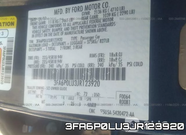 3FA6P0LU3JR123920 фото 10