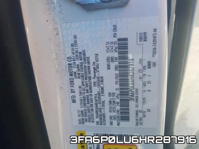3FA6P0LU6HR287916 фото 2