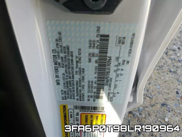 3FA6P0T98LR190964 фото 2