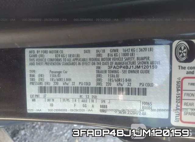 3FADP4BJ1JM120159 фото 10