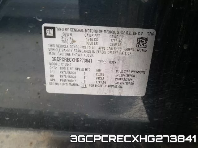 3GCPCRECXHG273841 фото 2