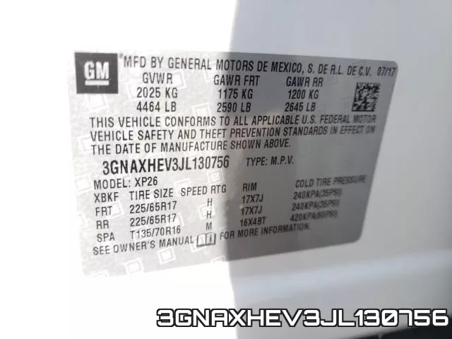 3GNAXHEV3JL130756 фото 2
