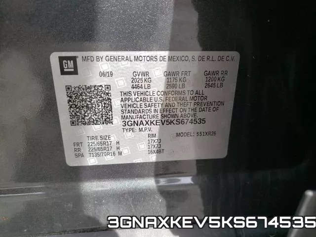3GNAXKEV5KS674535 фото 2