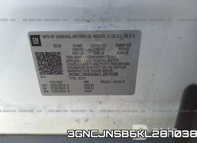 3GNCJNSB6KL287038 фото 10