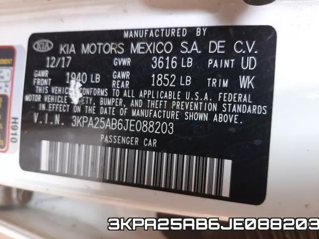 3KPA25AB6JE088203 фото 2