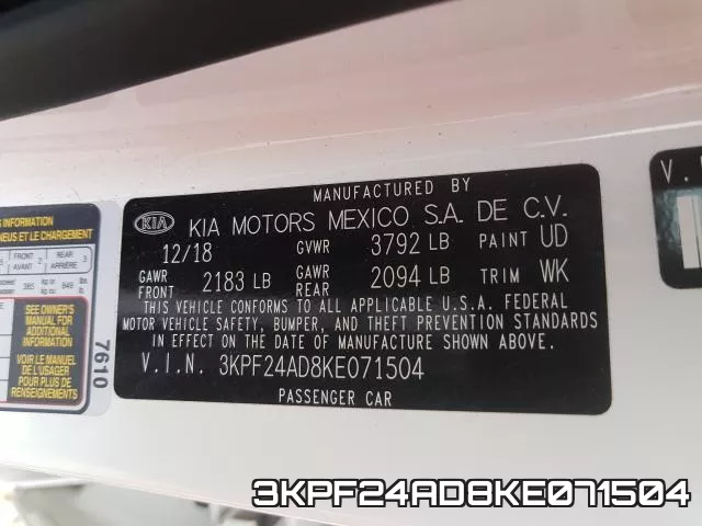 3KPF24AD8KE071504 фото 2