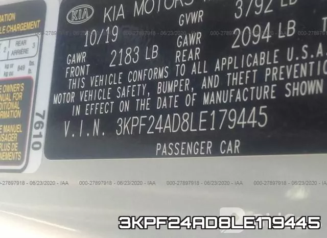 3KPF24AD8LE179445 фото 10