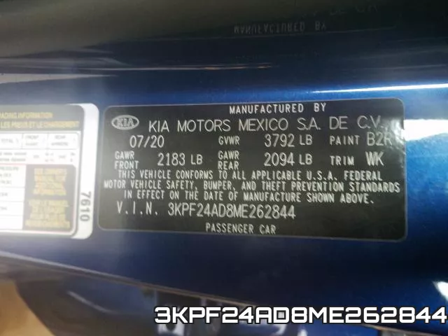 3KPF24AD8ME262844 фото 2