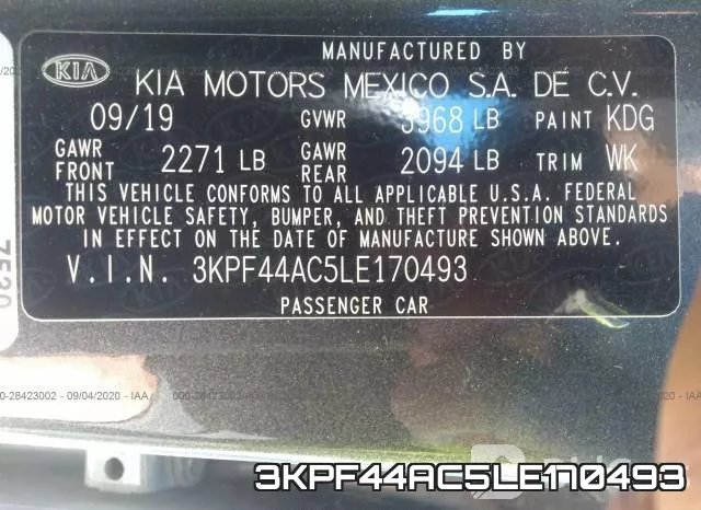 3KPF44AC5LE170493 фото 10
