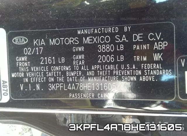 3KPFL4A78HE131605 фото 9