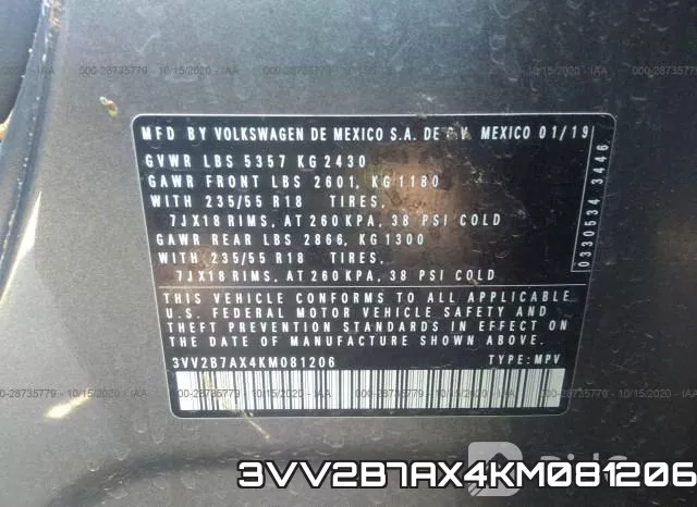 3VV2B7AX4KM081206 фото 10