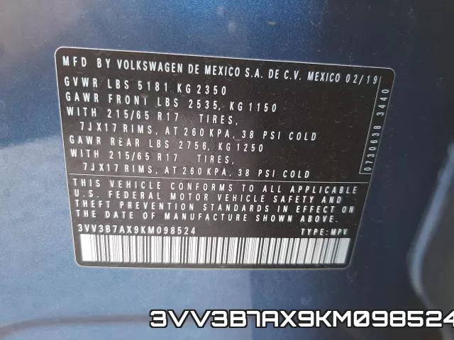 3VV3B7AX9KM098524 фото 2