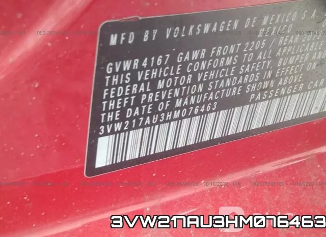 3VW217AU3HM076463 фото 9
