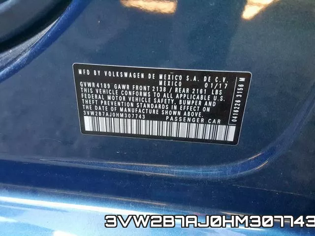 3VW2B7AJ0HM307743 фото 2