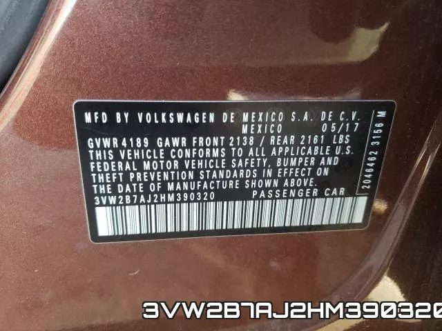 3VW2B7AJ2HM390320 фото 2