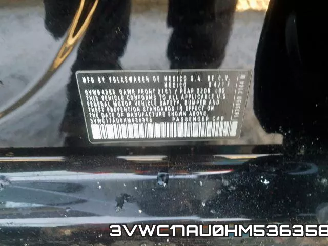 3VWC17AU0HM536358 фото 2