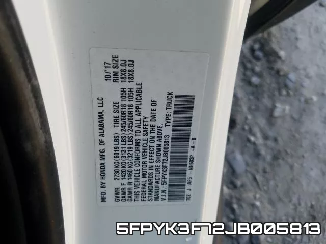 5FPYK3F72JB005813 фото 2