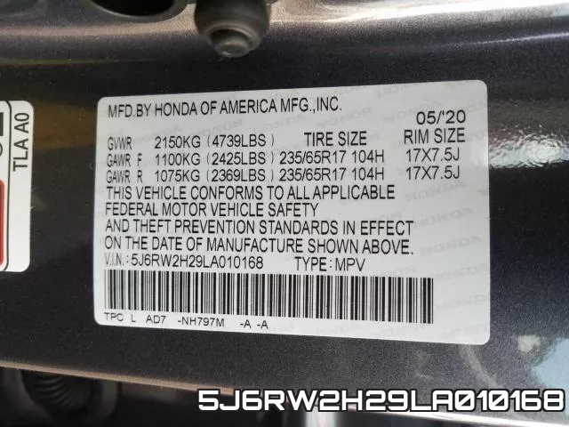5J6RW2H29LA010168 фото 2