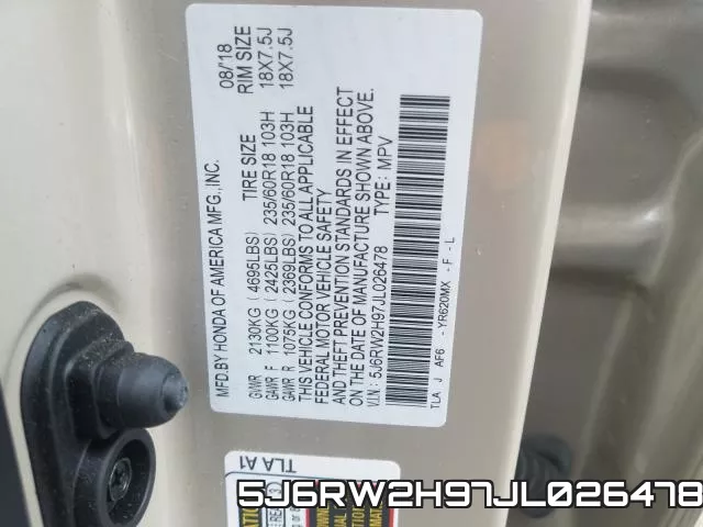 5J6RW2H97JL026478 фото 2