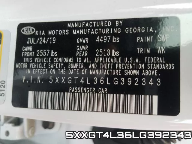 5XXGT4L36LG392343 фото 2
