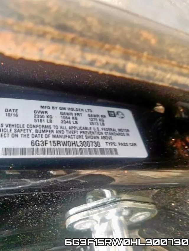 6G3F15RW0HL300730 фото 2