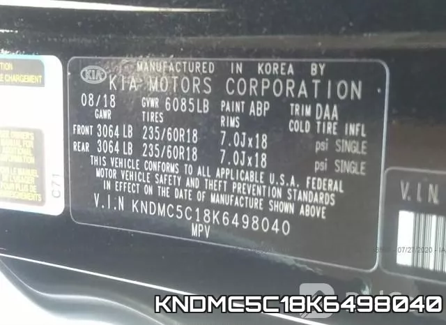KNDMC5C18K6498040 фото 9