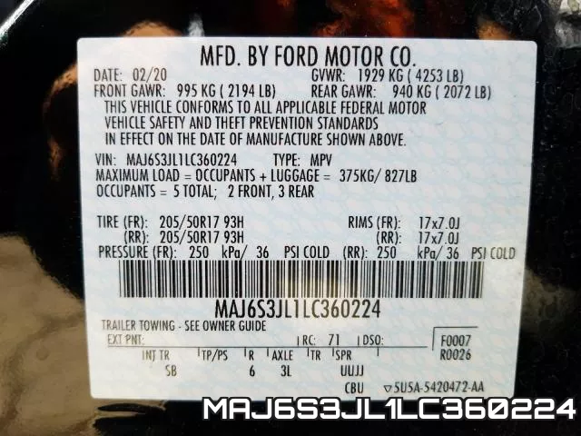 MAJ6S3JL1LC360224 фото 2