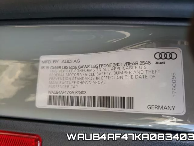 WAUB4AF47KA083403 фото 2