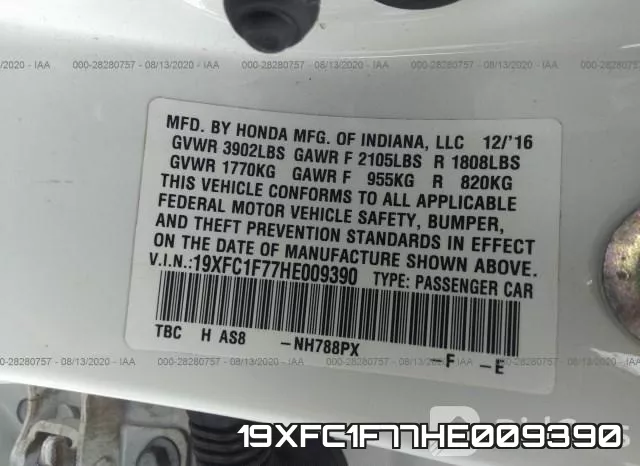 19XFC1F77HE009390 фото 10
