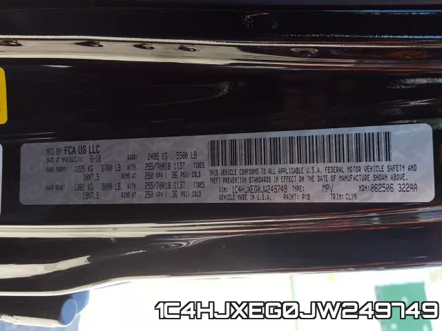 1C4HJXEG0JW249749 фото 2