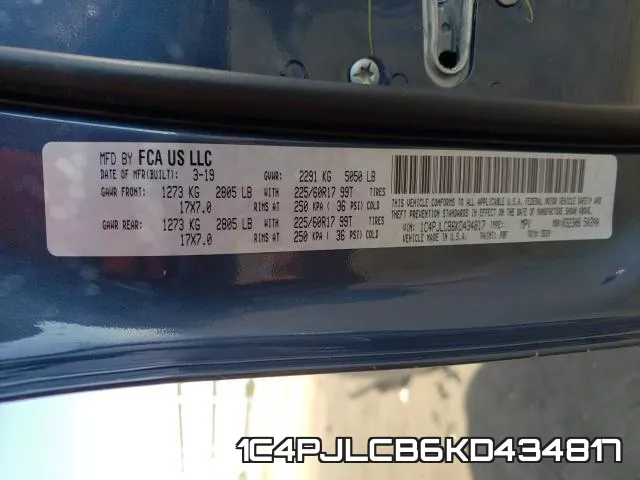 1C4PJLCB6KD434817 фото 2