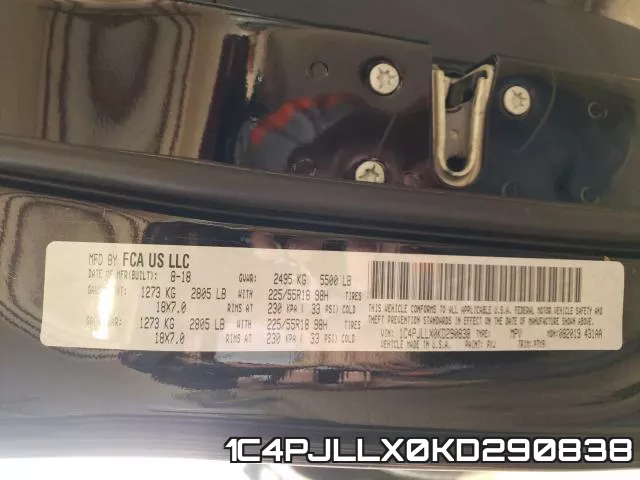 1C4PJLLX0KD290838 фото 2