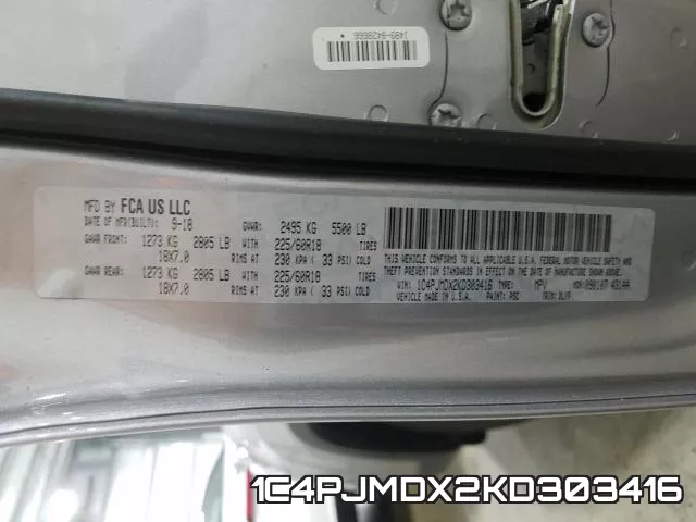 1C4PJMDX2KD303416 фото 2