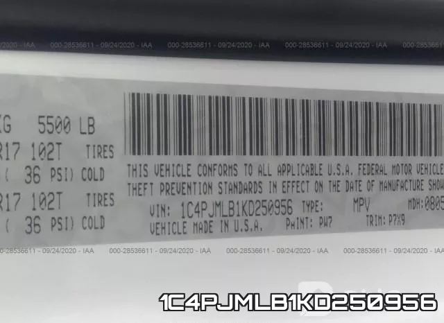 1C4PJMLB1KD250956 фото 10