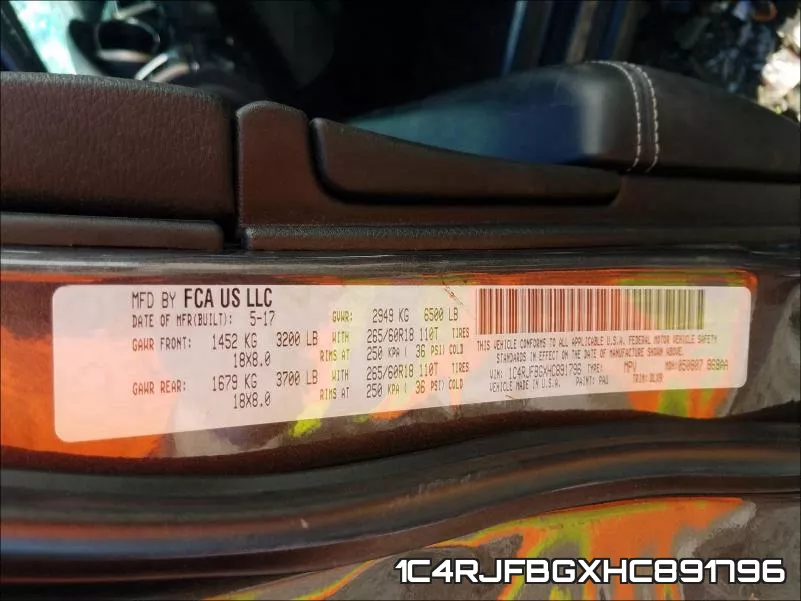 1C4RJFBGXHC891796 фото 2
