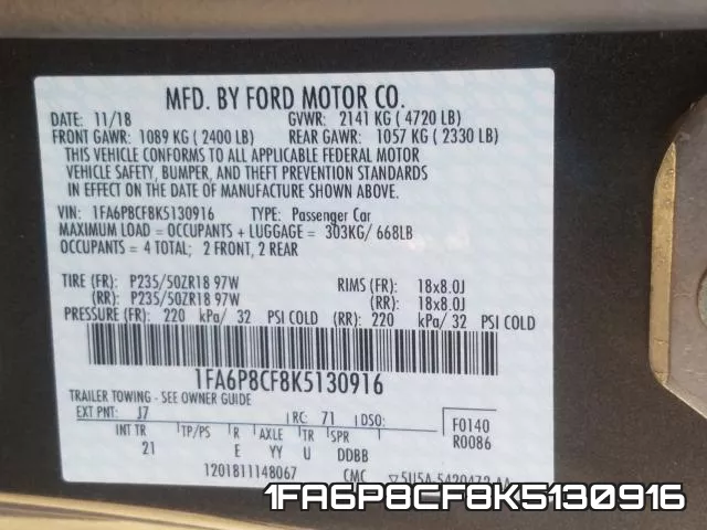1FA6P8CF8K5130916 фото 2
