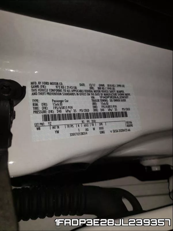 1FADP3E28JL239357 фото 2