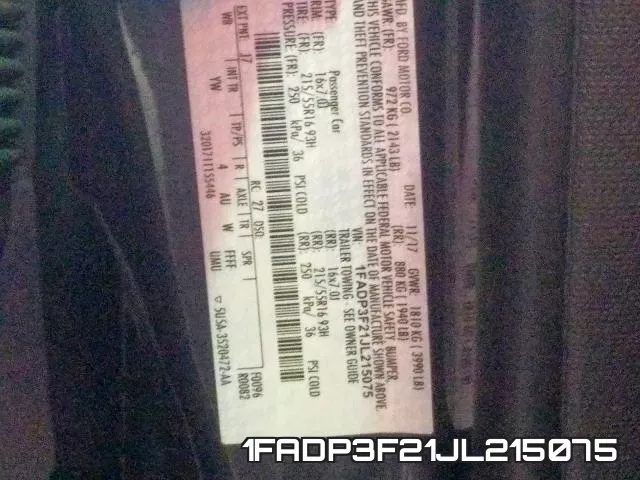 1FADP3F21JL215075 фото 2