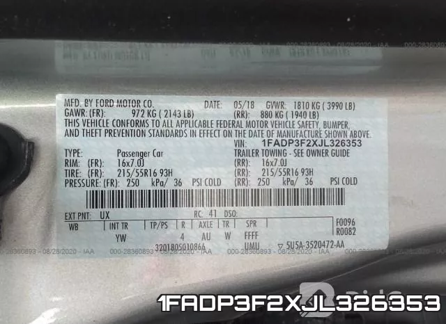 1FADP3F2XJL326353 фото 10
