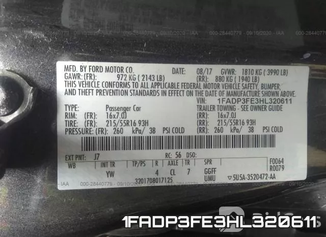 1FADP3FE3HL320611 фото 10