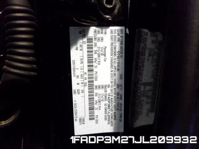 1FADP3M27JL209932 фото 2